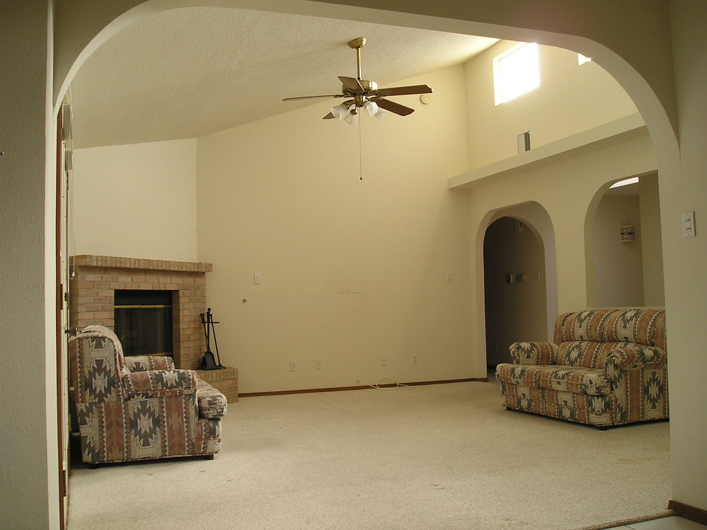 Great room  (Notice the skylights)